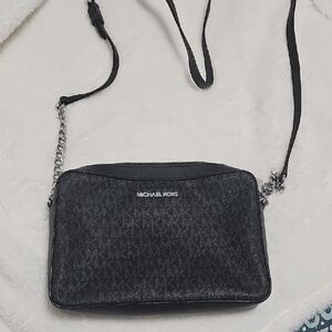 Michael Kors Charcoal Crossbody with Chain Detail